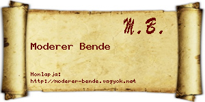 Moderer Bende névjegykártya